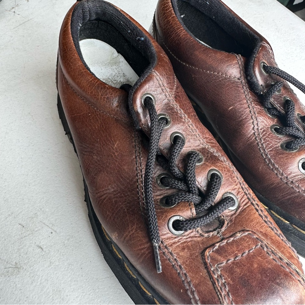 Vintage Doc Martens size 9 Oxford brown Leather made in England - Picture 2 of 14